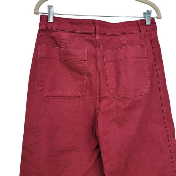 Madewell High Waist Wide Leg Crop Pants Dusty Burgundy 29 - Picture 5 of 8